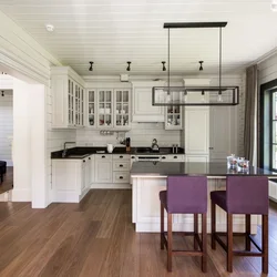 Kitchen Living Room Made Of Timber Interior