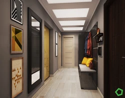 Design of a long hallway in a modern style