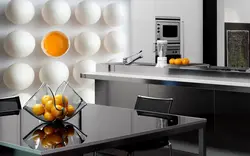 3D wallpaper for a small kitchen photo