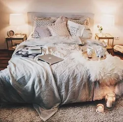 Warm cozy bedroom photo