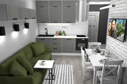 Studiyadagi Oshxonalar 24 M² Dizayndagi Fotosurat