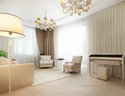 Living room interior in milky colors