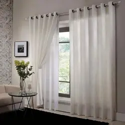 Curtains With Eyelets In The Bedroom Interior Photo