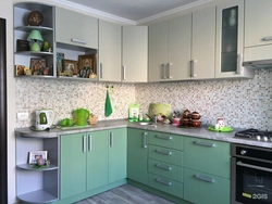 Green Refrigerator In The Kitchen Photo