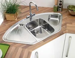 Kitchen design with a corner sink in a modern style