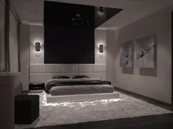 Bedroom design in black tone photo