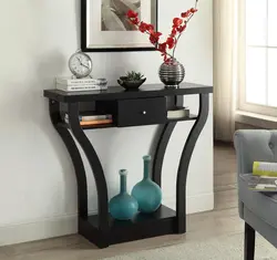 Photo console table in the hallway