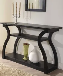 Photo console table in the hallway