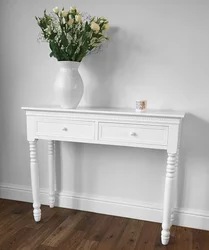 Photo console table in the hallway