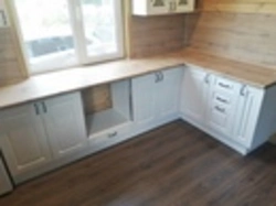 Kitchen with Wotan oak countertop photo
