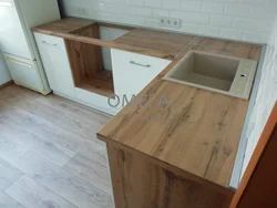 Kitchen with Wotan oak countertop photo