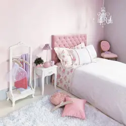Bedroom design with pink bed