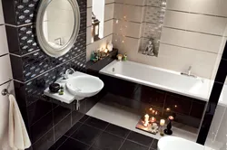 Bathroom design with dark floor