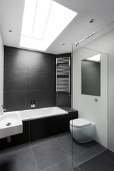 Bathroom design light walls dark floor