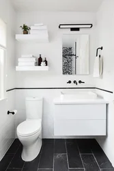 Bathroom design light walls dark floor