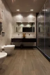 Bathroom design light walls dark floor