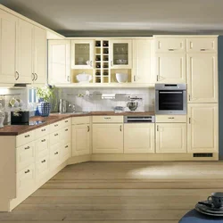 Cream-colored kitchen in the interior
