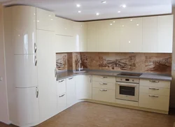 Cream-colored kitchen in the interior
