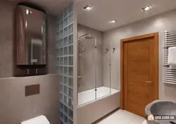 Дызайн ваннай і туалета з перагародкай фота