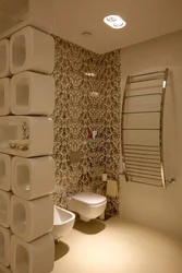 Bathroom and toilet design with partition photo