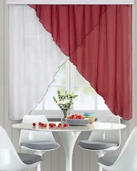 Фото шторы на кухню короткие цветы