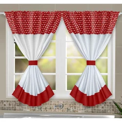 Photo curtains for the kitchen short flowers