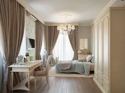 Дизайн штор в светлую спальню