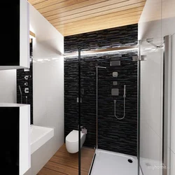 Bathroom design with shower black and white