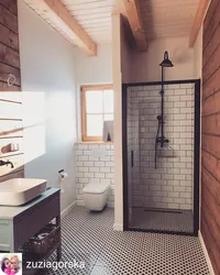 Bathroom In The Country Design Photo With Shower