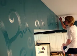 Kitchen Painting Walls With Water-Based Paint Photo Design