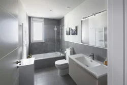 Bathroom interior with gray floor