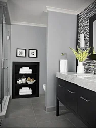 Bathroom Interior With Gray Floor