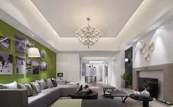 Ceiling in the living room design 2023