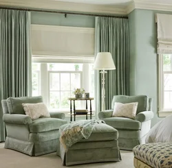 Choose curtains to match the living room interior color combination