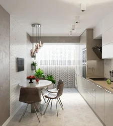 Kitchen design 9 m with balcony