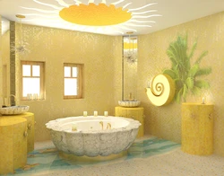 Ванна бело желтая дизайн