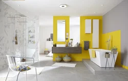 Bathtub White Yellow Design