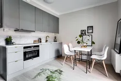 Kitchen interior if the walls are gray