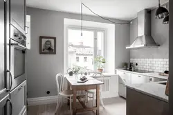 Kitchen interior if the walls are gray