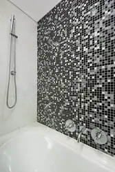 Bath design white tiles with mosaic