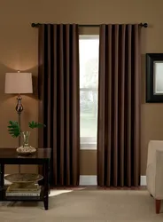 Blackout curtains in the bedroom interior photo