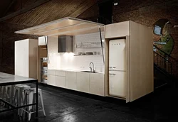 Kitchen with closed cabinets photo