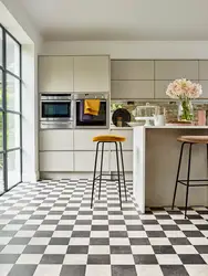 Linoleum under tiles in the interior photo kitchen