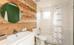 Bathroom decoration with wood photo