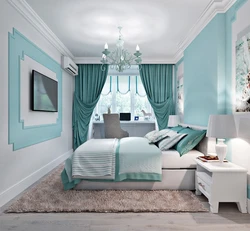 Bedroom design in mint tones