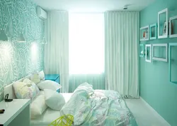 Bedroom design in mint tones