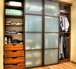 Wardrobe in the hallway with a mirror photo