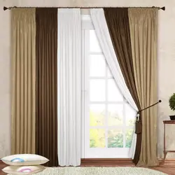 Photo curtains for the living room brown beige