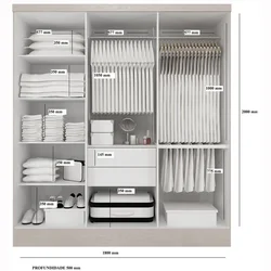 Interior filling of a wardrobe in a bedroom photo