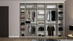 Interior filling of a wardrobe in a bedroom photo